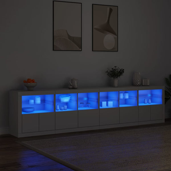 Sideboard mit LED Weiß 283 cm