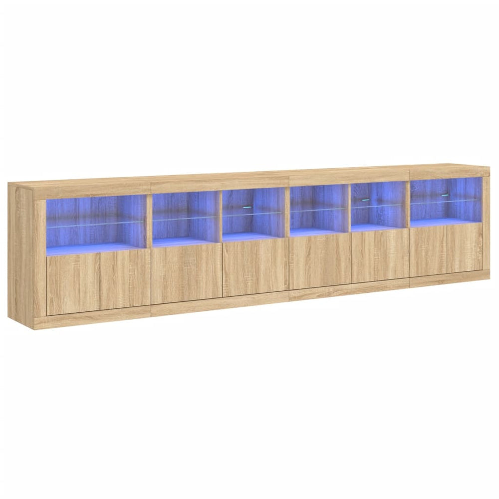 Sideboard mit LED Sonoma-Eiche 283 cm