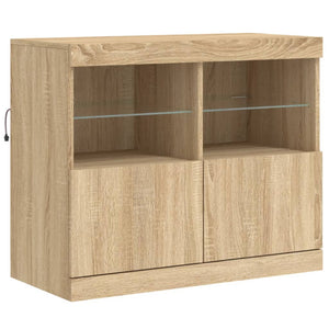 vidaXL Sideboard with LED Lights Sonoma Oak 283x37x67 cm