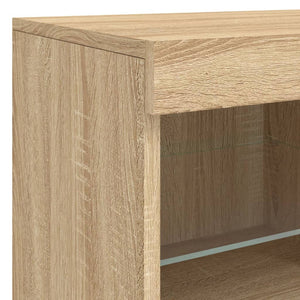 vidaXL Sideboard with LED Lights Sonoma Oak 283x37x67 cm
