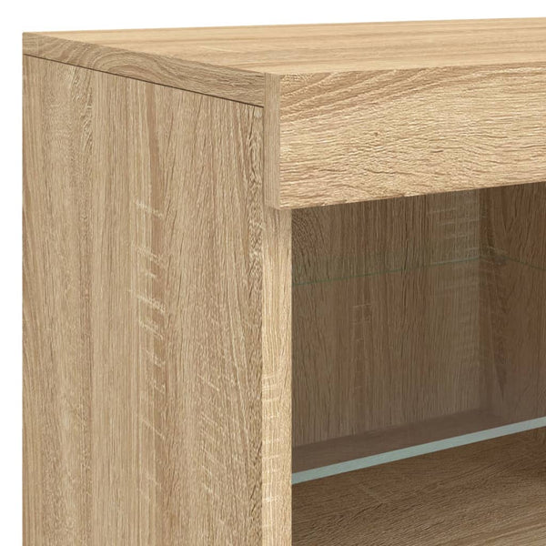 vidaXL Sideboard with LED Lights Sonoma Oak 283x37x67 cm