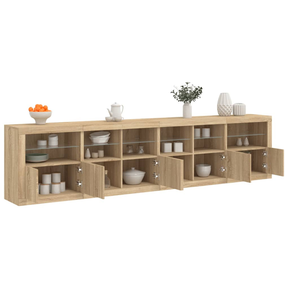 Sideboard mit LED Sonoma-Eiche 283 cm