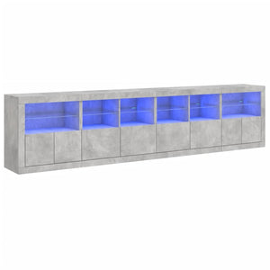 Sideboard mit LED Betongrau 283 cm