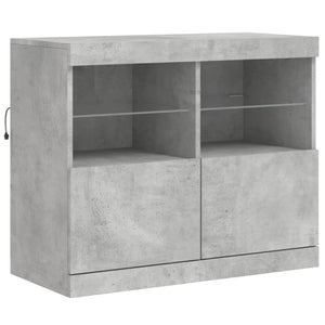 Sideboard mit LED Betongrau 283 cm