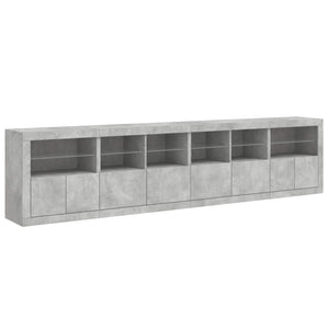 Sideboard mit LED Betongrau 283 cm