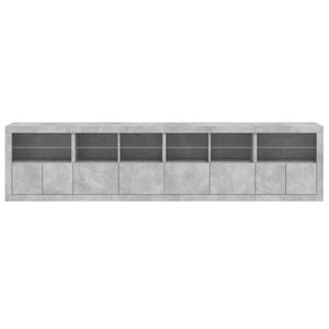 Sideboard mit LED Betongrau 283 cm