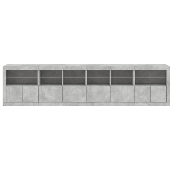 Sideboard mit LED Betongrau 283 cm