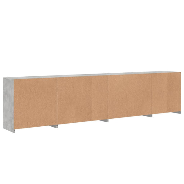Sideboard mit LED Betongrau 283 cm