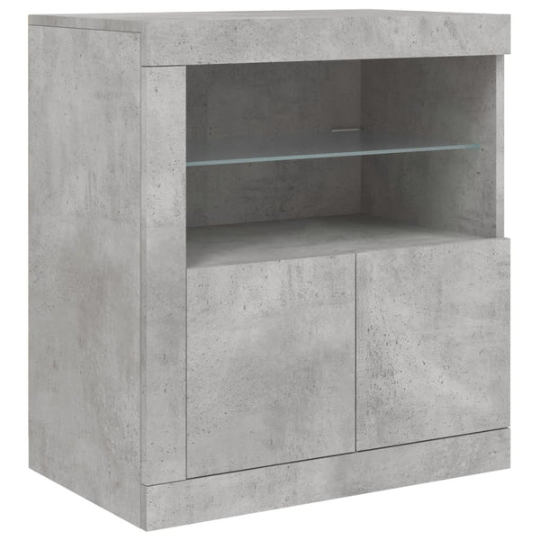 Sideboard mit LED Betongrau 283 cm