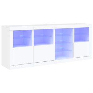 Sideboard mit LED Weiß 164x37x67 cm