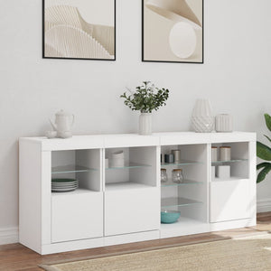 Sideboard mit LED Weiß 164x37x67 cm
