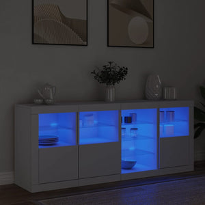 Sideboard mit LED Weiß 164x37x67 cm