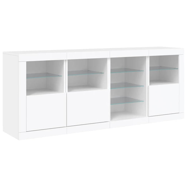 Sideboard mit LED Weiß 164x37x67 cm