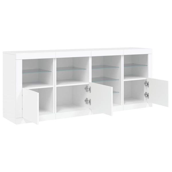 Sideboard mit LED Weiß 164x37x67 cm