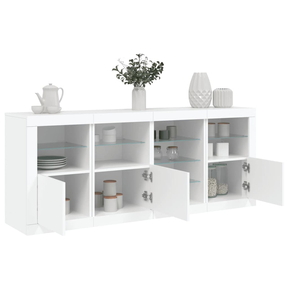 Sideboard mit LED Weiß 164x37x67 cm