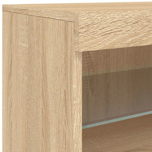 vidaXL Sideboard with LED Lights Sonoma Oak 164x37x67 cm
