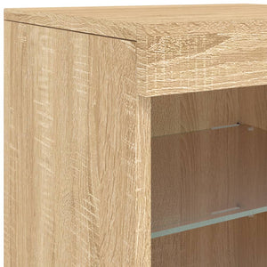 vidaXL Sideboard with LED Lights Sonoma Oak 164x37x67 cm