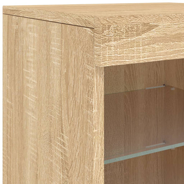 vidaXL Sideboard with LED Lights Sonoma Oak 164x37x67 cm
