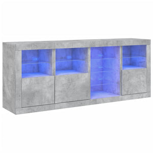 Sideboard mit LED Betongrau 164 cm