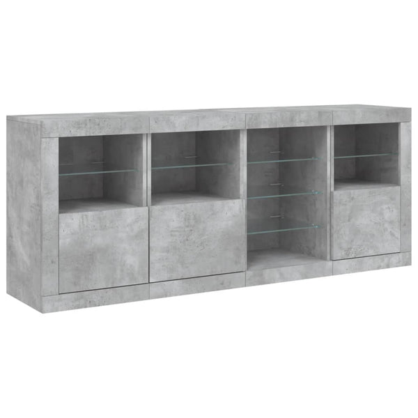 Sideboard mit LED Betongrau 164 cm