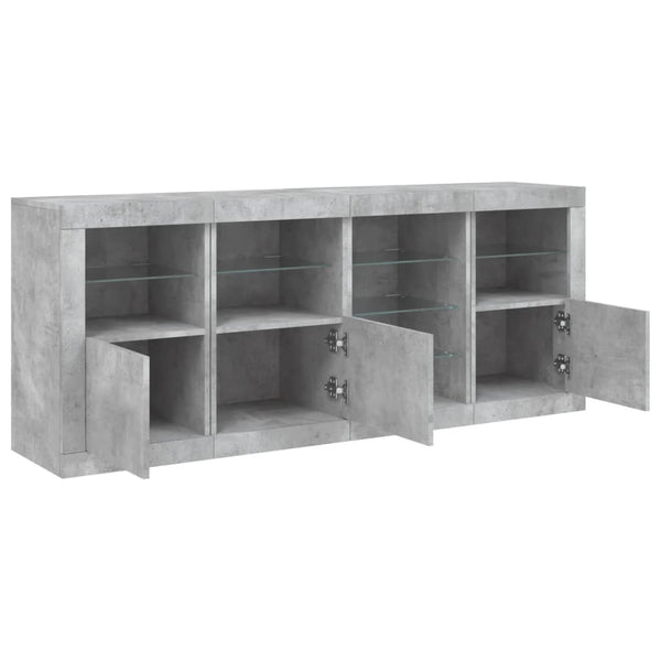Sideboard mit LED Betongrau 164 cm