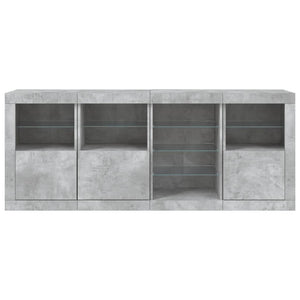 Sideboard mit LED Betongrau 164 cm