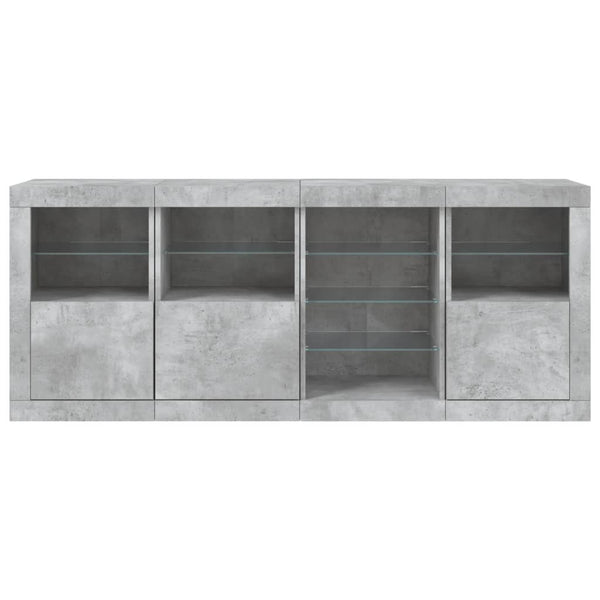 Sideboard mit LED Betongrau 164 cm