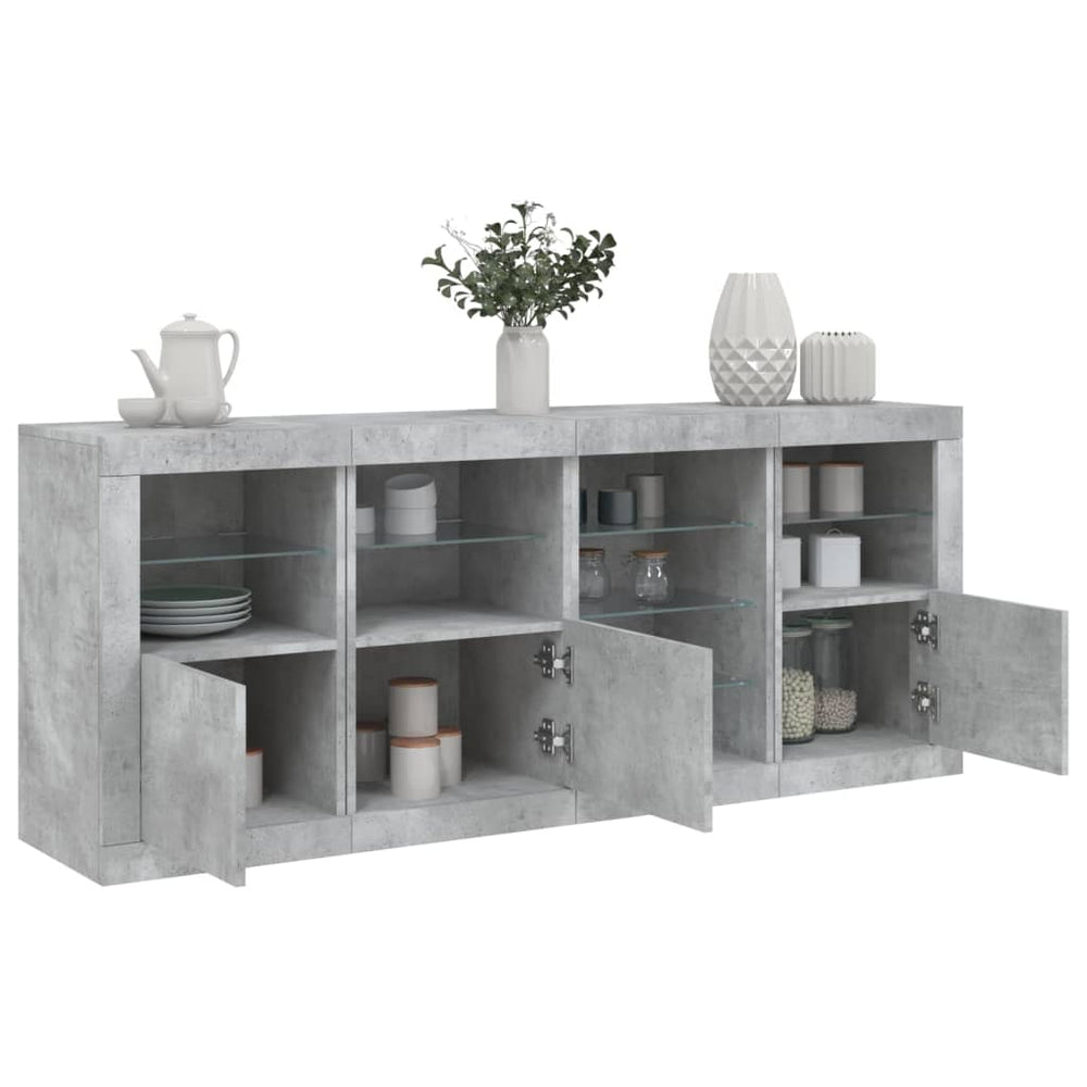 Sideboard mit LED Betongrau 164 cm