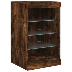 vidaXL Sideboard with LED Lights Smoked Oak 164x37x67 cm