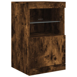 vidaXL Sideboard with LED Lights Smoked Oak 164x37x67 cm