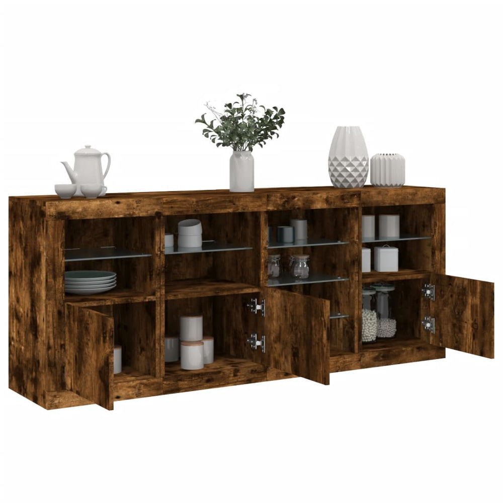 Sideboard mit LED Räuchereiche 164 cm