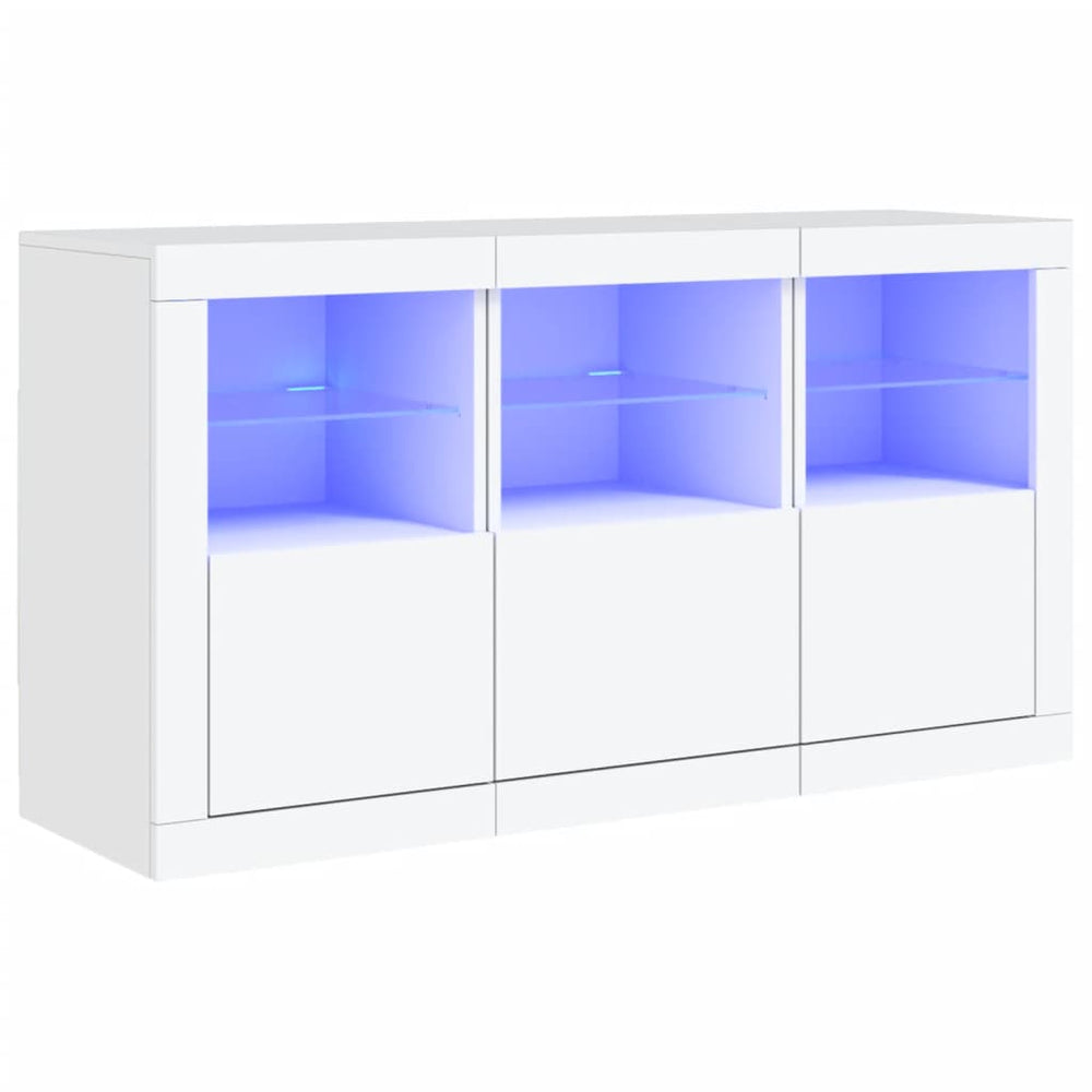 Sideboard mit LED Weiß 123x37x67 cm