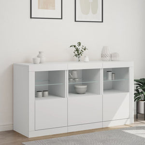 Sideboard mit LED Weiß 123x37x67 cm