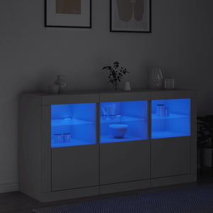 Sideboard mit LED Weiß 123x37x67 cm