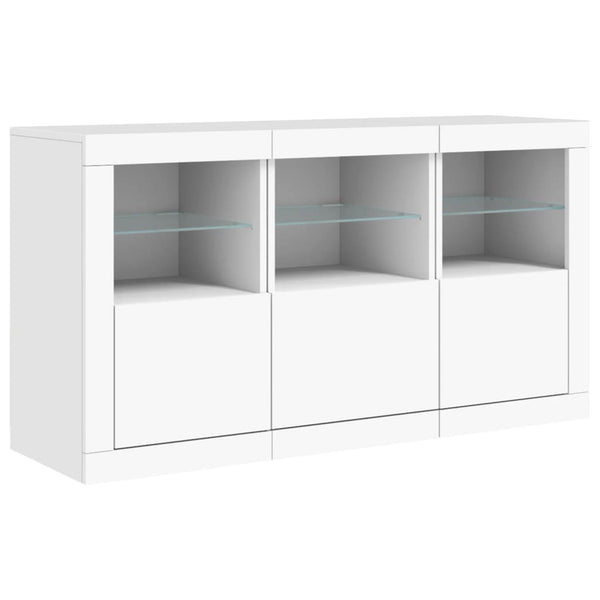 Sideboard mit LED Weiß 123x37x67 cm