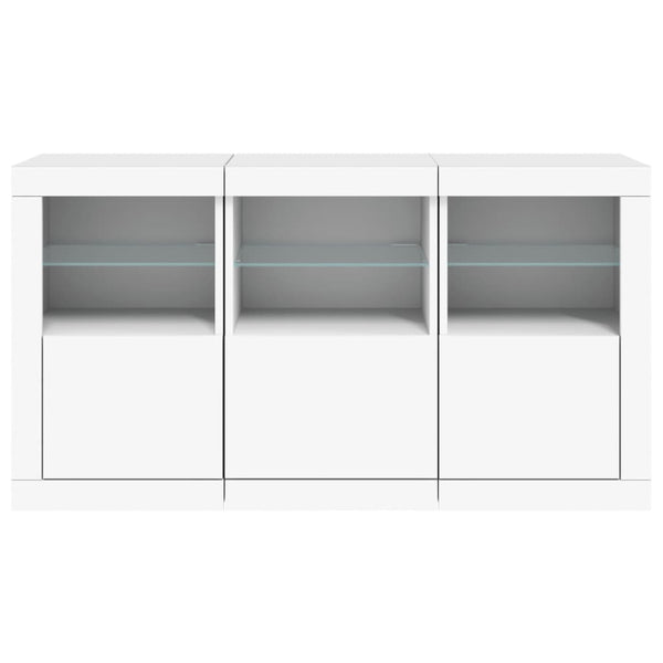 Sideboard mit LED Weiß 123x37x67 cm