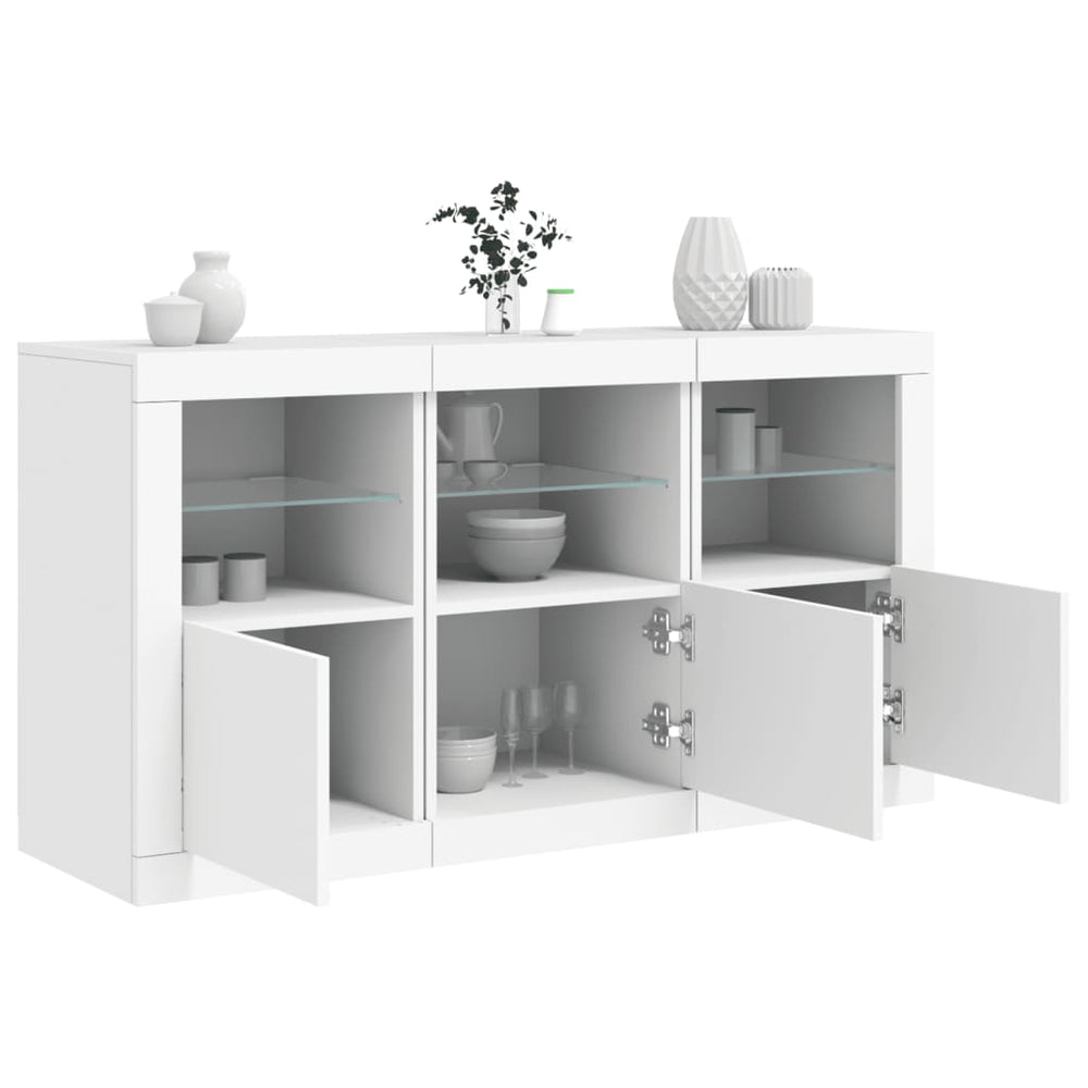 Sideboard mit LED Weiß 123x37x67 cm