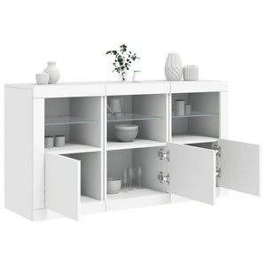 Sideboard mit LED Weiß 123x37x67 cm