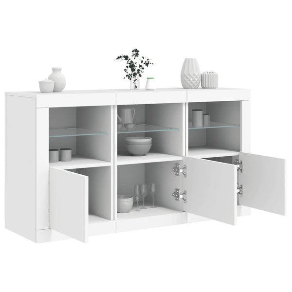 Sideboard mit LED Weiß 123x37x67 cm