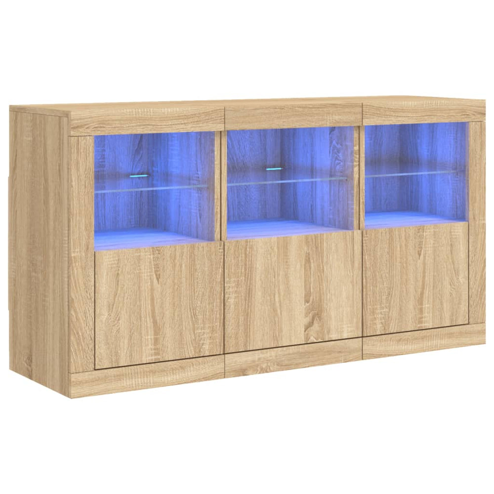 Sideboard mit LED Sonoma-Eiche 123 cm