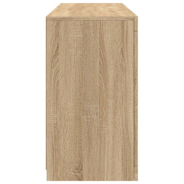 vidaXL Sideboard with LED Lights Sonoma Oak 123x37x67 cm