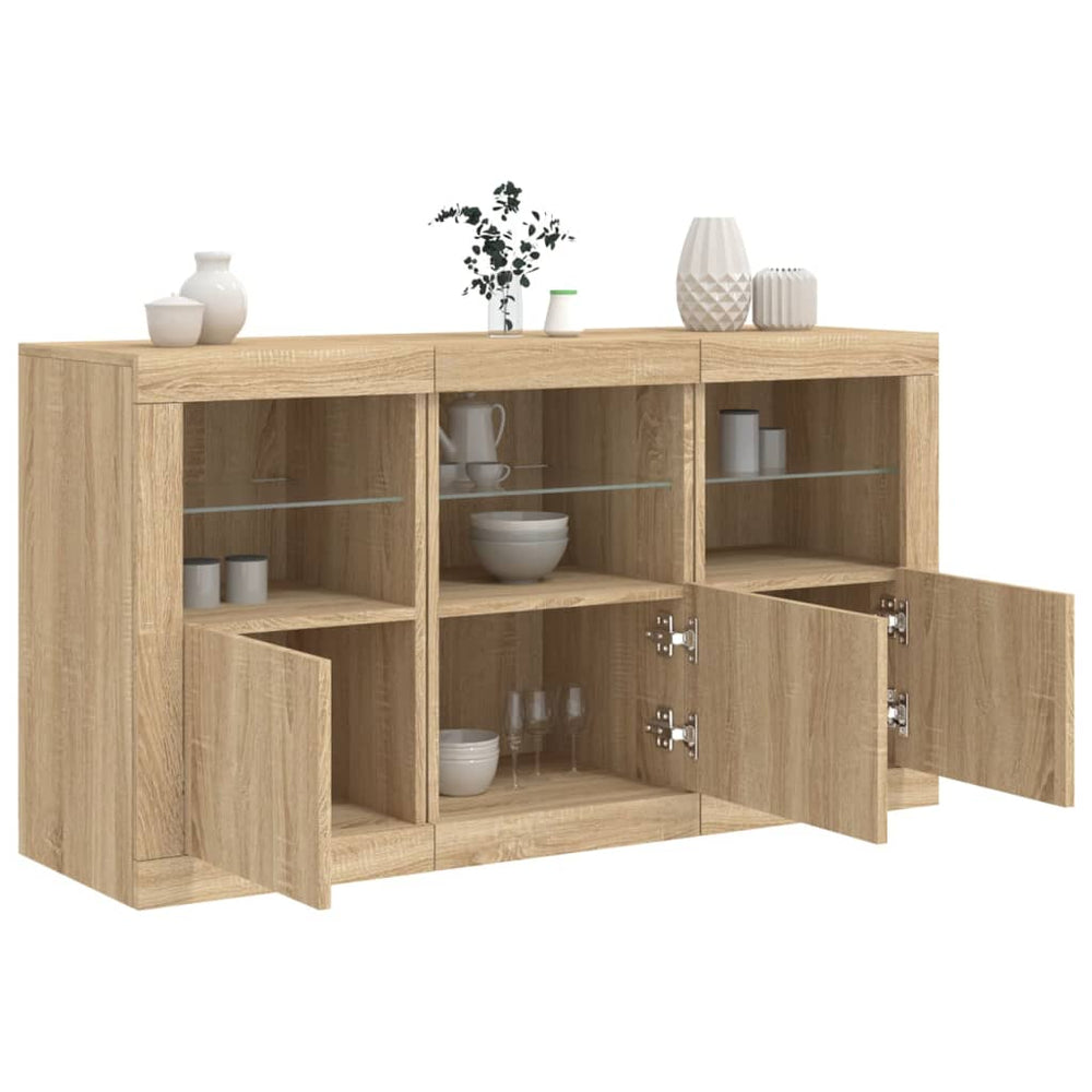 Sideboard mit LED Sonoma-Eiche 123 cm