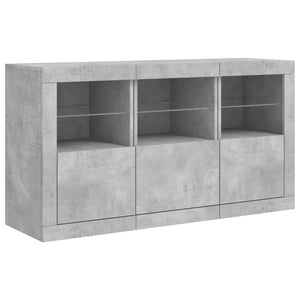 Sideboard mit LED Betongrau 123 cm
