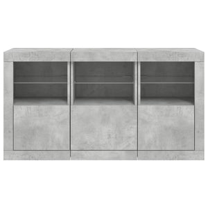 Sideboard mit LED Betongrau 123 cm