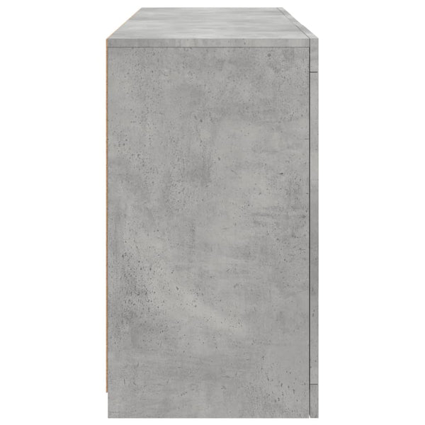 Sideboard mit LED Betongrau 123 cm