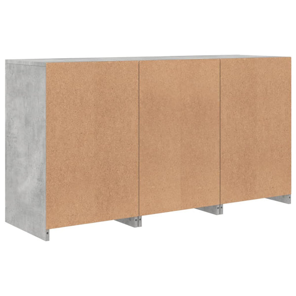Sideboard mit LED Betongrau 123 cm