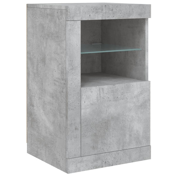 Sideboard mit LED Betongrau 123 cm