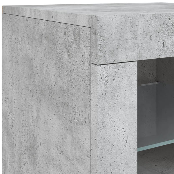 Sideboard mit LED Betongrau 123 cm