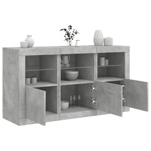 Sideboard mit LED Betongrau 123 cm