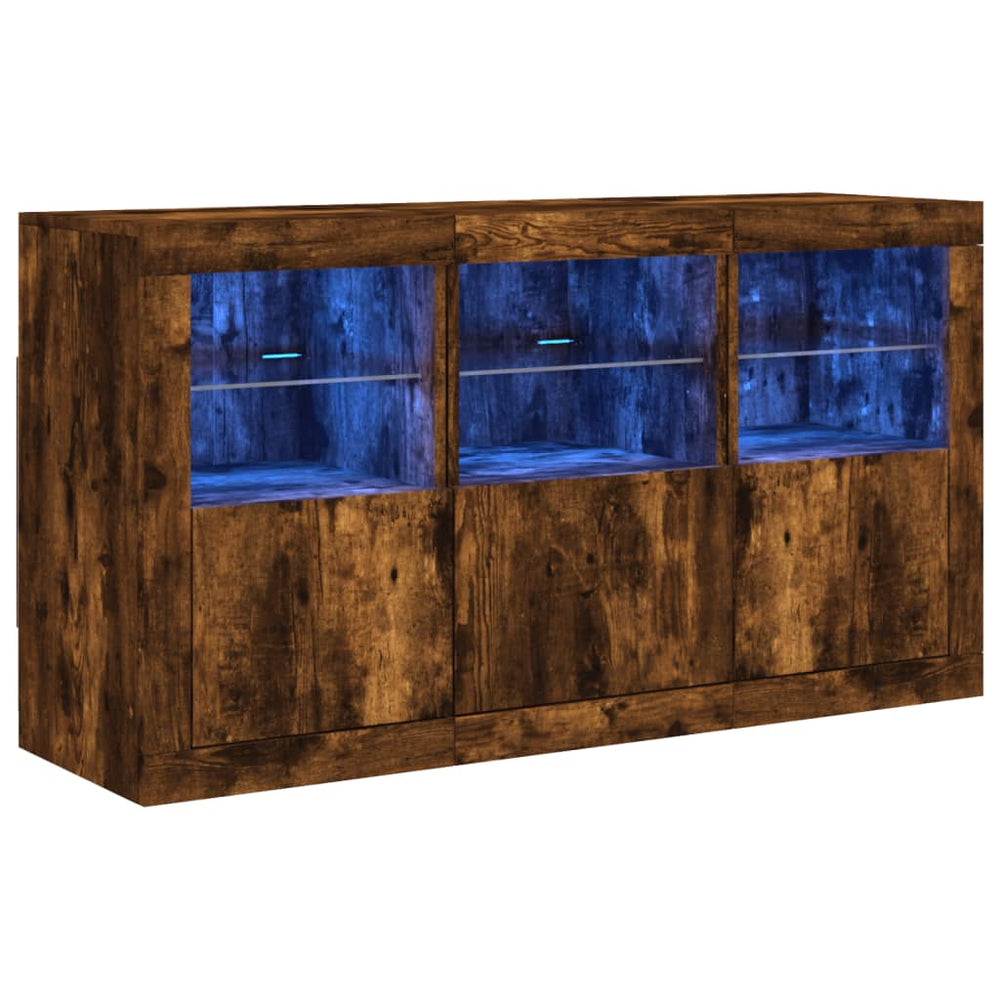 Sideboard mit LED Räuchereiche 123 cm